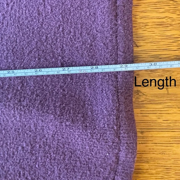 Vintage Express Tricot Plum Purple V-Neck Long Sleeve Sweater Large Side Vents - Picture 10 of 12